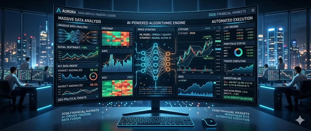 Interfaz digital de trading algorítmico con inteligencia artificial
