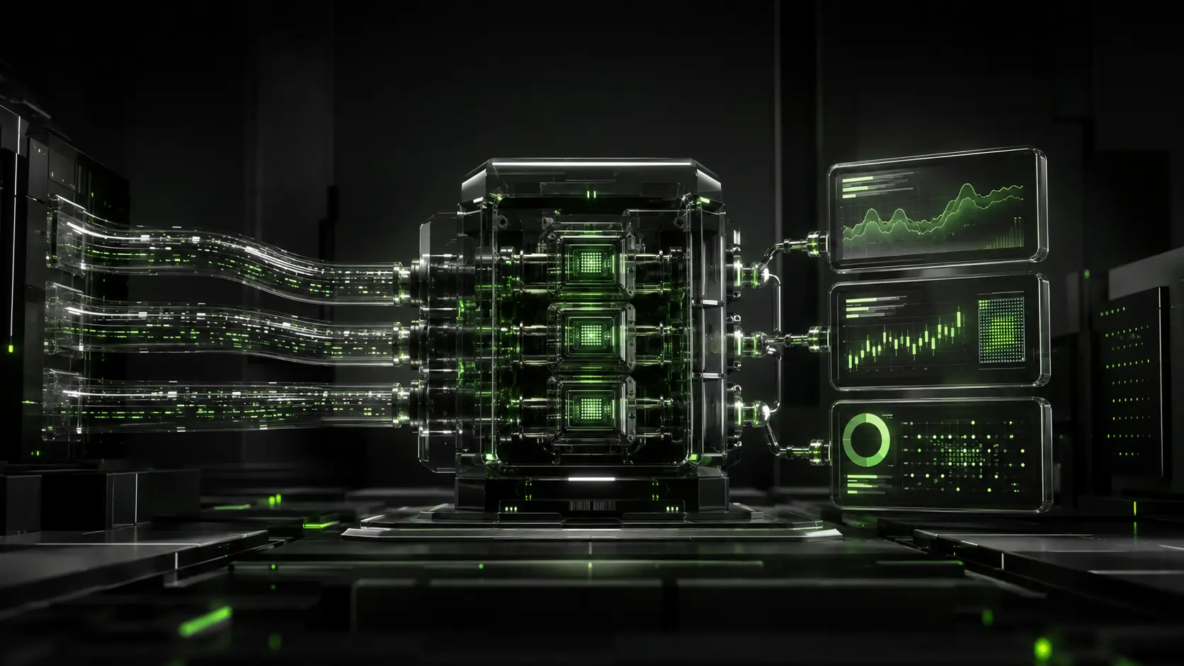imagen-destacada-trading-automatizado-2026 Sistema tecnológico de trading automatizado con controles de riesgo